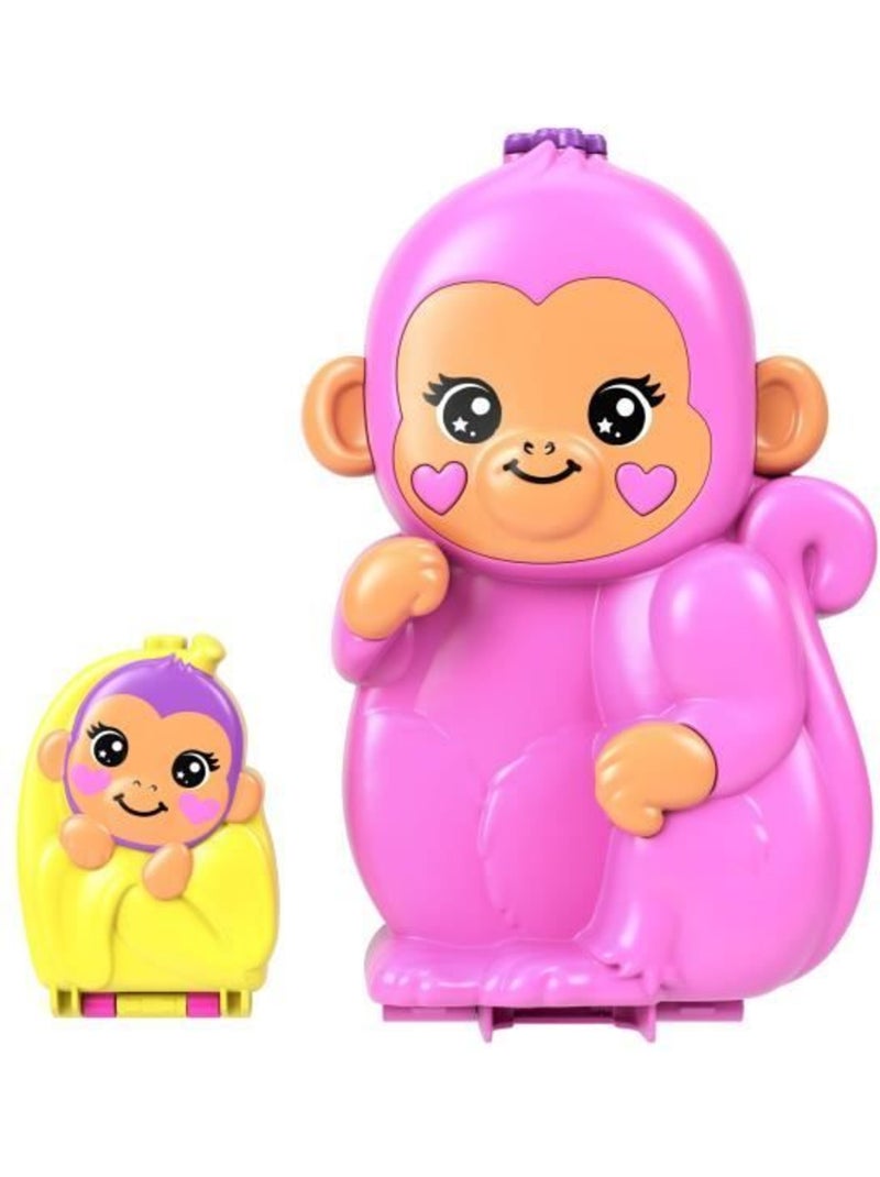 Polly pocket-maman singe et son bébé-coffret 2 mini-figurines hwp04 Rose - Kiabi