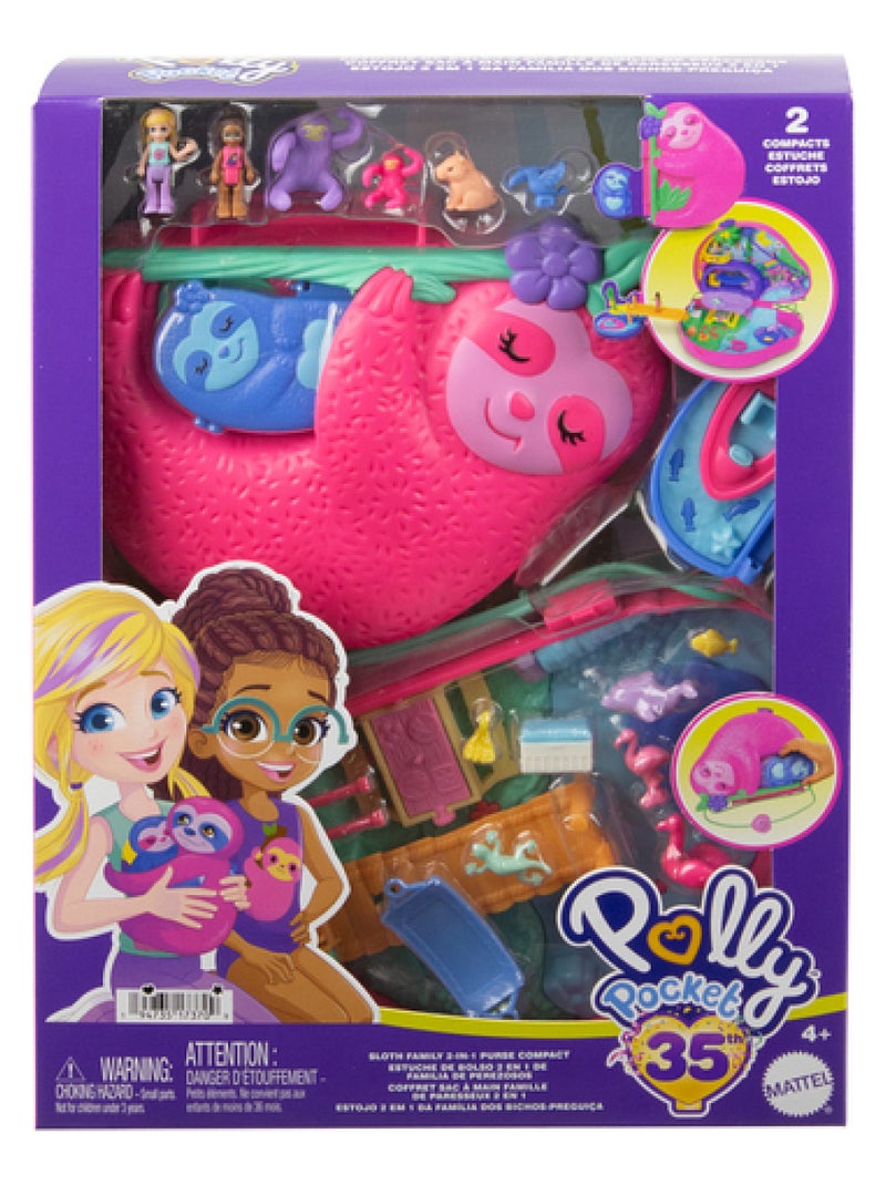 Polly Pocket _x_ Coffret en La Famille des Paresseux Violet - Kiabi