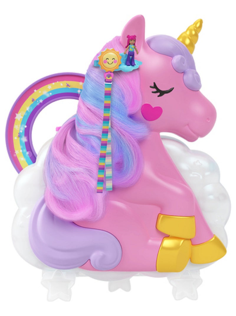 Polly Pocket _x_ Coffret Salon de Coiffure Licorne Arcenciel Jaune - Kiabi