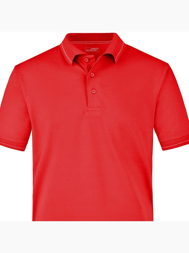 Polo - james and nicholson Blanc Rouge Blanc - Kiabi