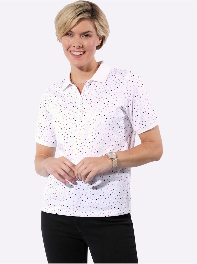 Polo 100% Coton - Taille Standard - Witt Blanc Rose - Kiabi