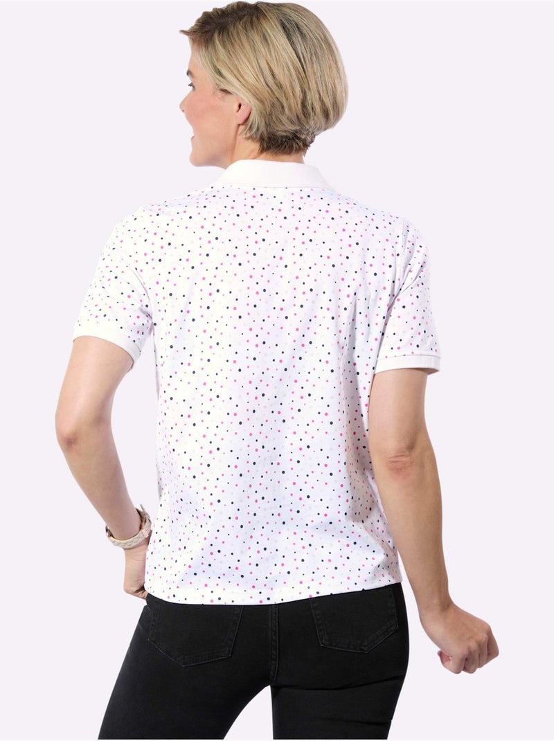 Polo 100% Coton - Taille Standard - Witt Blanc Rose - Kiabi