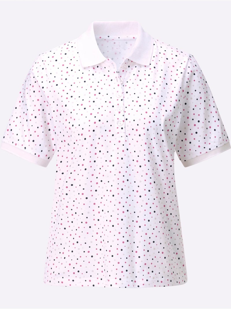 Polo 100% Coton - Taille Standard - Witt Blanc Rose - Kiabi
