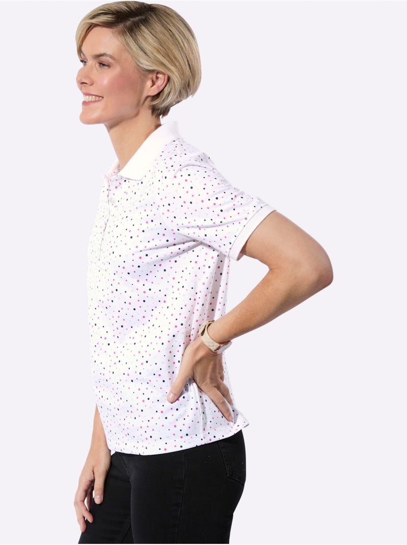 Polo 100% Coton - Taille Standard - Witt Blanc Rose - Kiabi