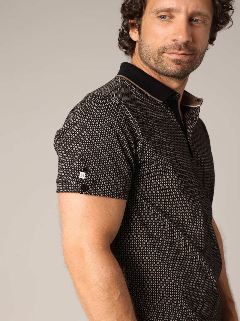 Polo 100% coton avec un motif géométrique raffiné 'Deeluxe' Noir - Kiabi
