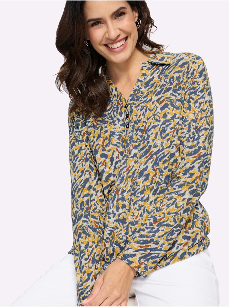 Polo 50% Coton - Taille Standard - Witt Bleu Ecru - Kiabi