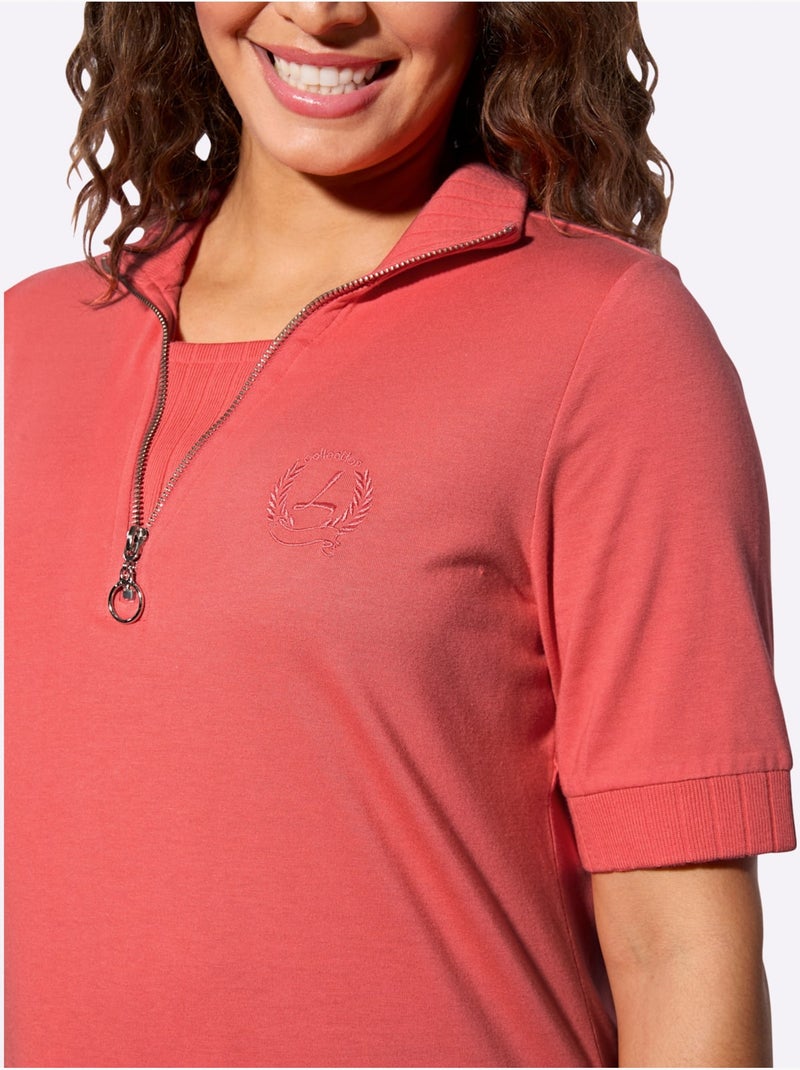 Polo 50% Coton - Taille Standard - Witt Corail - Kiabi