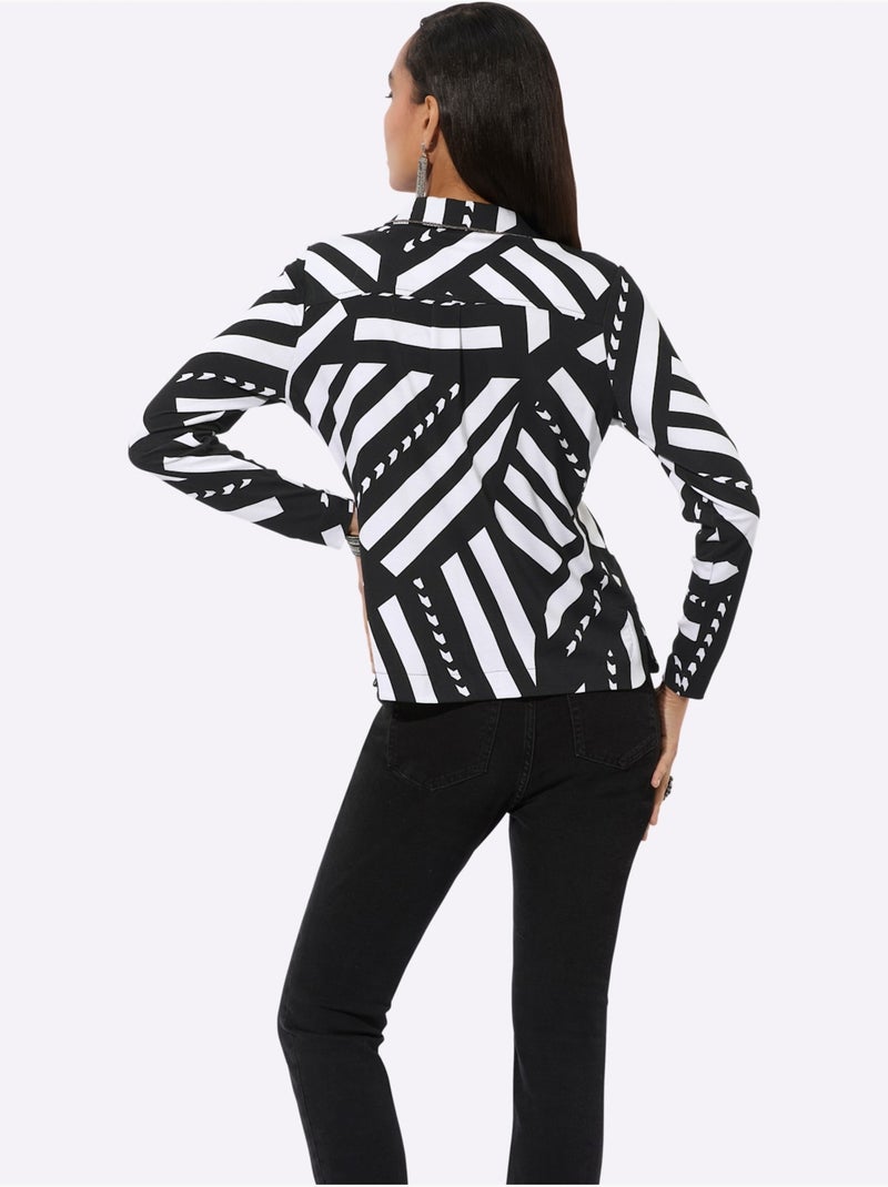 Polo 95% Viscose - Taille Standard - Helline Noir Blanc - Kiabi