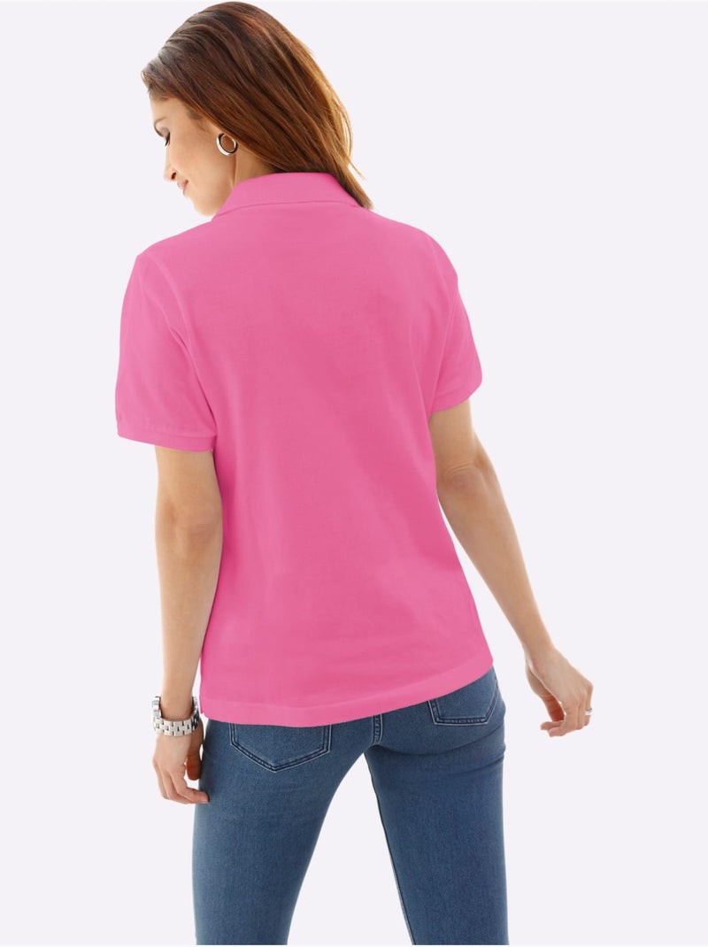 Polo à col classique avec manches courtes en piqué - Taille standard - Witt Rose fushia - Kiabi