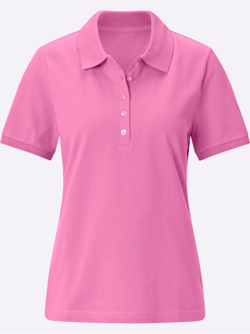 Polo à col classique avec manches courtes en piqué - Taille standard - Witt Rose fushia - Kiabi
