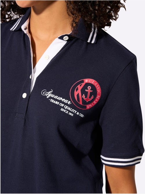 Polo à col côtelé avec rayures et motif ancre - Taille standard - Witt - Kiabi