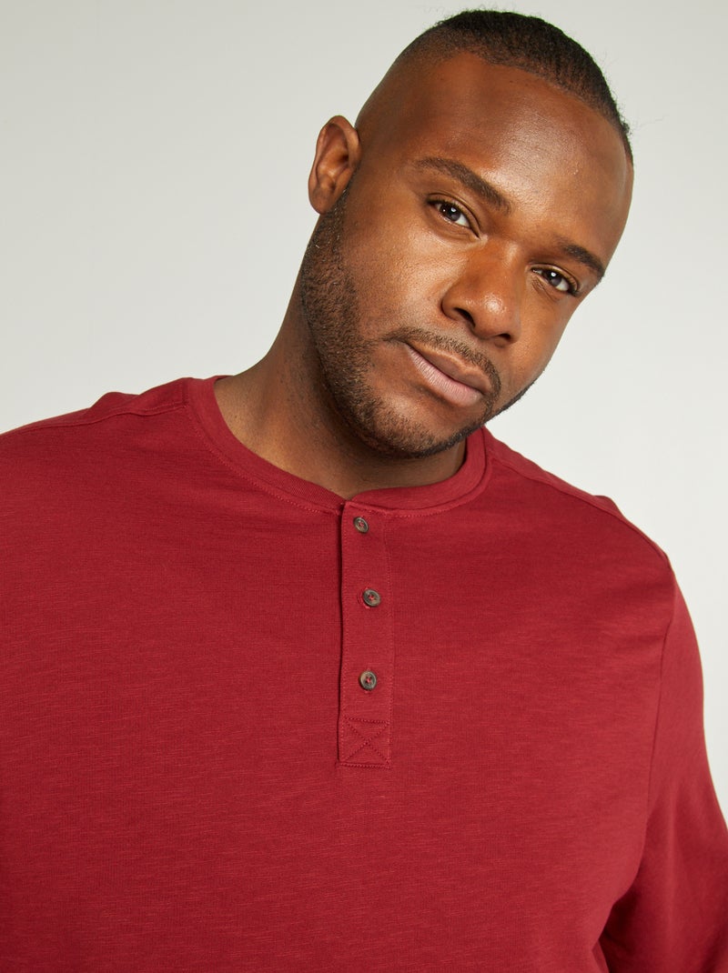 Polo à col tunisien Rouge - Kiabi