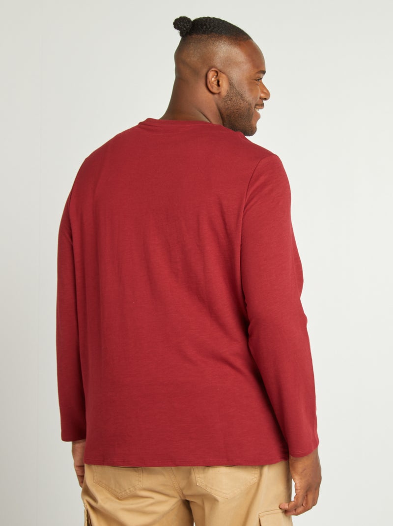 Polo à col tunisien Rouge - Kiabi