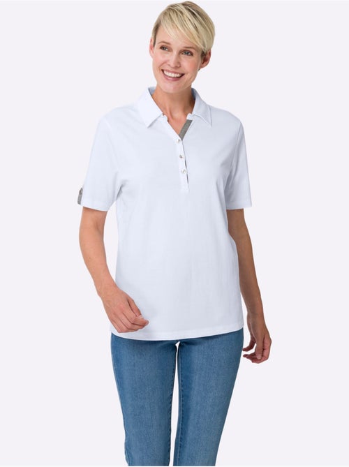 Polo à col V avec empiècement chiné et bride décorative - Taille standard - Moda Vilona - Kiabi Polo à col V avec empiècement chiné et bride décorative - Taille standard - Moda Vilona - Kiabi