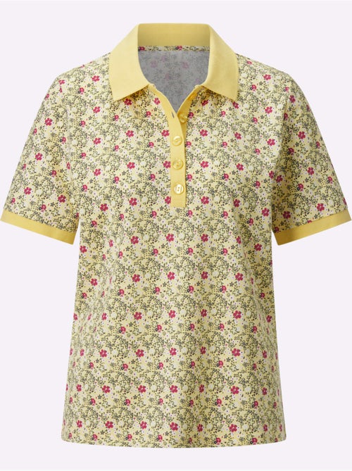 Polo à imprimé floral avec col polo et manches courtes en pur coton - taille standard - witt - Kiabi Polo à imprimé floral avec col polo et manches courtes en pur coton - taille standard - witt - Kiabi