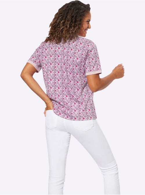 Polo à imprimé floral avec col polo et manches courtes en pur coton - taille standard - witt - Kiabi Polo à imprimé floral avec col polo et manches courtes en pur coton - taille standard - witt - Kiabi