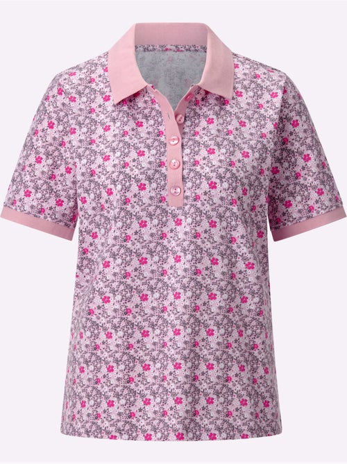 Polo à imprimé floral avec col polo et manches courtes en pur coton - taille standard - witt - Kiabi Polo à imprimé floral avec col polo et manches courtes en pur coton - taille standard - witt - Kiabi