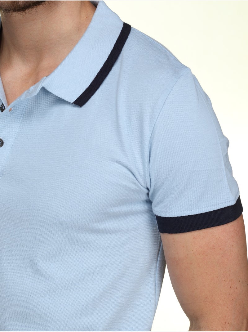 Polo à liseré - Bill Tornade Bleu Bleu marine - Kiabi