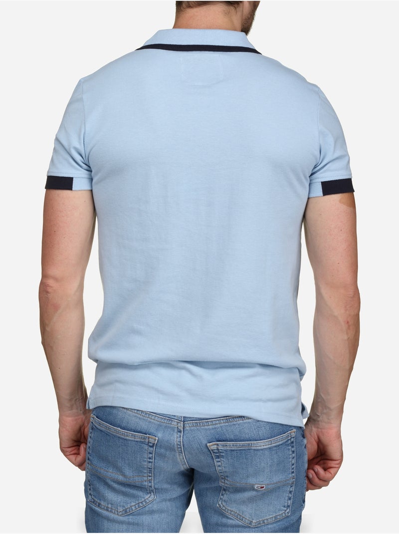 Polo à liseré - Bill Tornade Bleu Bleu marine - Kiabi