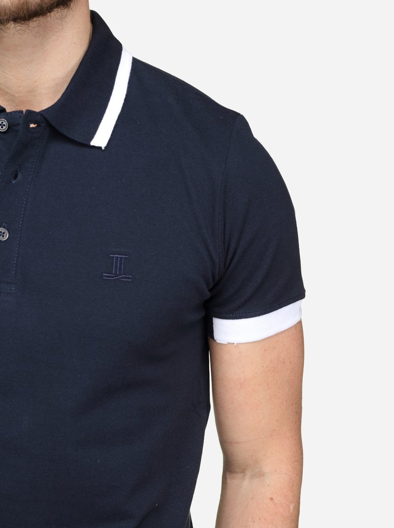 Polo à liseré - Torrente Blanc Bleu - Kiabi