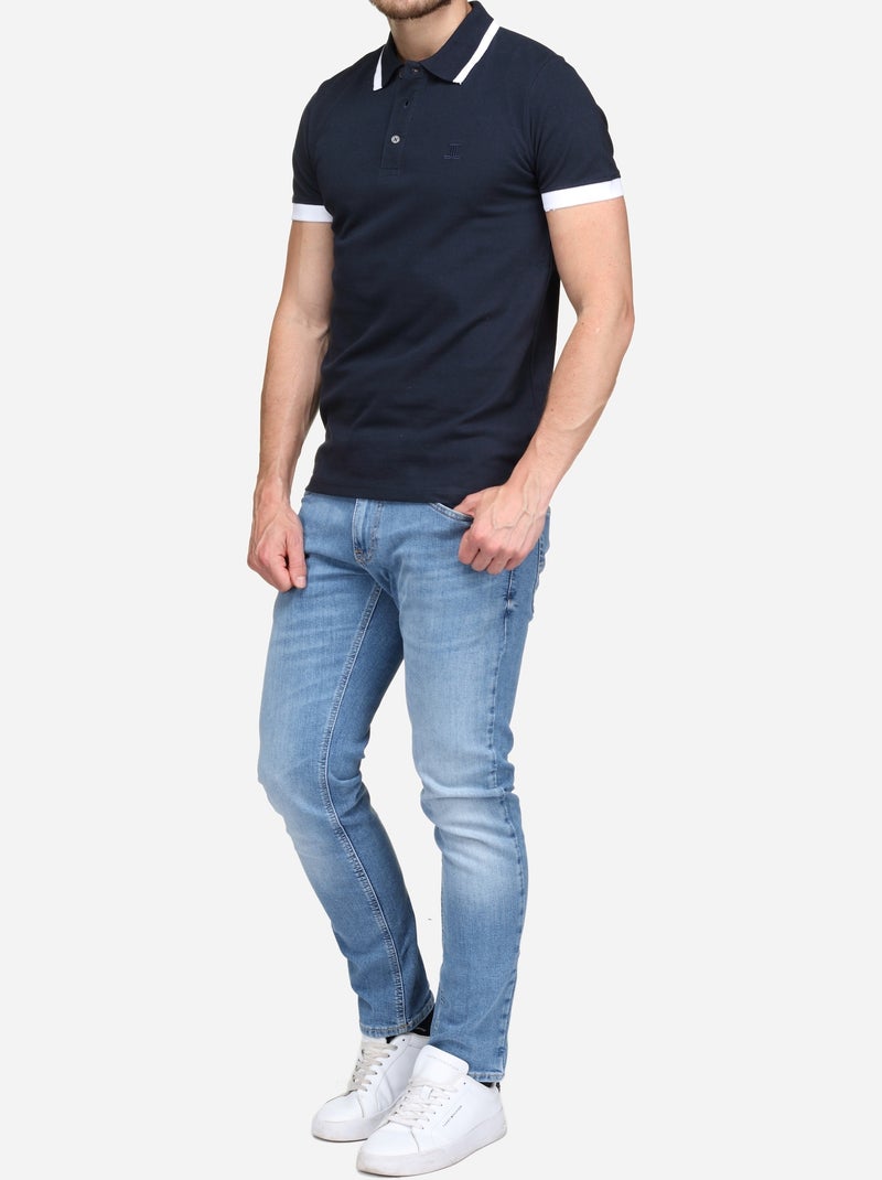 Polo à liseré - Torrente Blanc Bleu - Kiabi