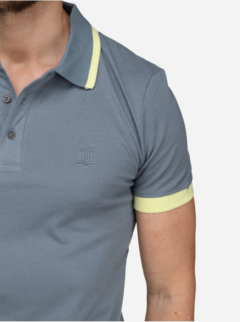 Polo à liseré - Torrente Bleu cobalt - Kiabi