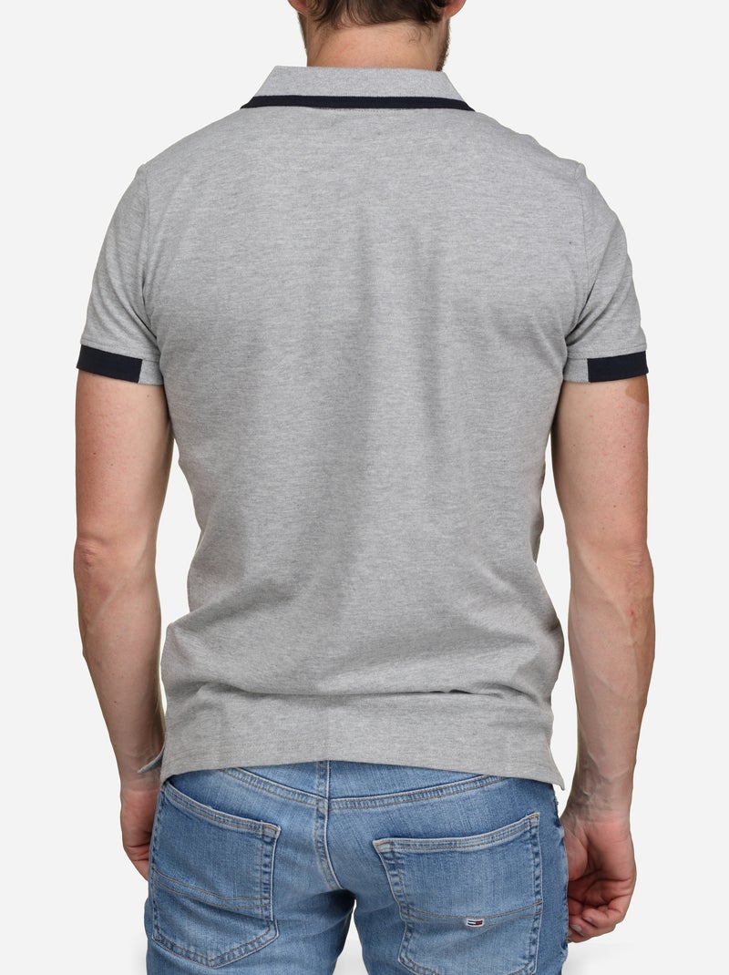 Polo à liseré - Torrente Gris Noir - Kiabi