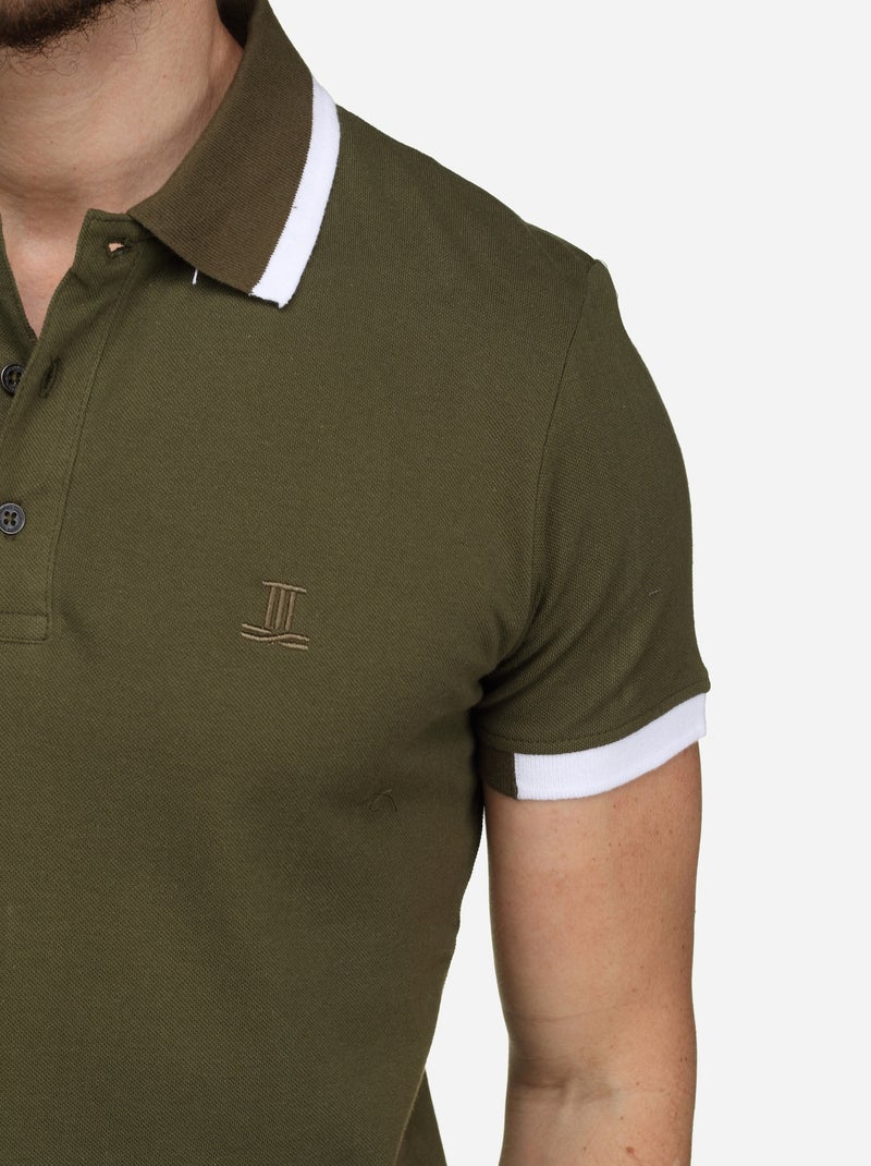 Polo à liseré - Torrente Kaki - Kiabi