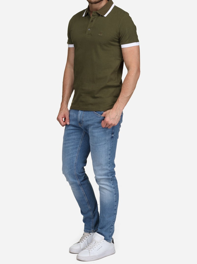 Polo à liseré - Torrente Kaki - Kiabi