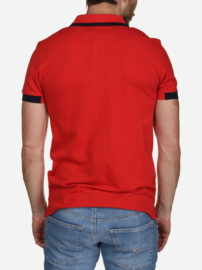 Polo à liseré - Torrente Noir Rouge - Kiabi