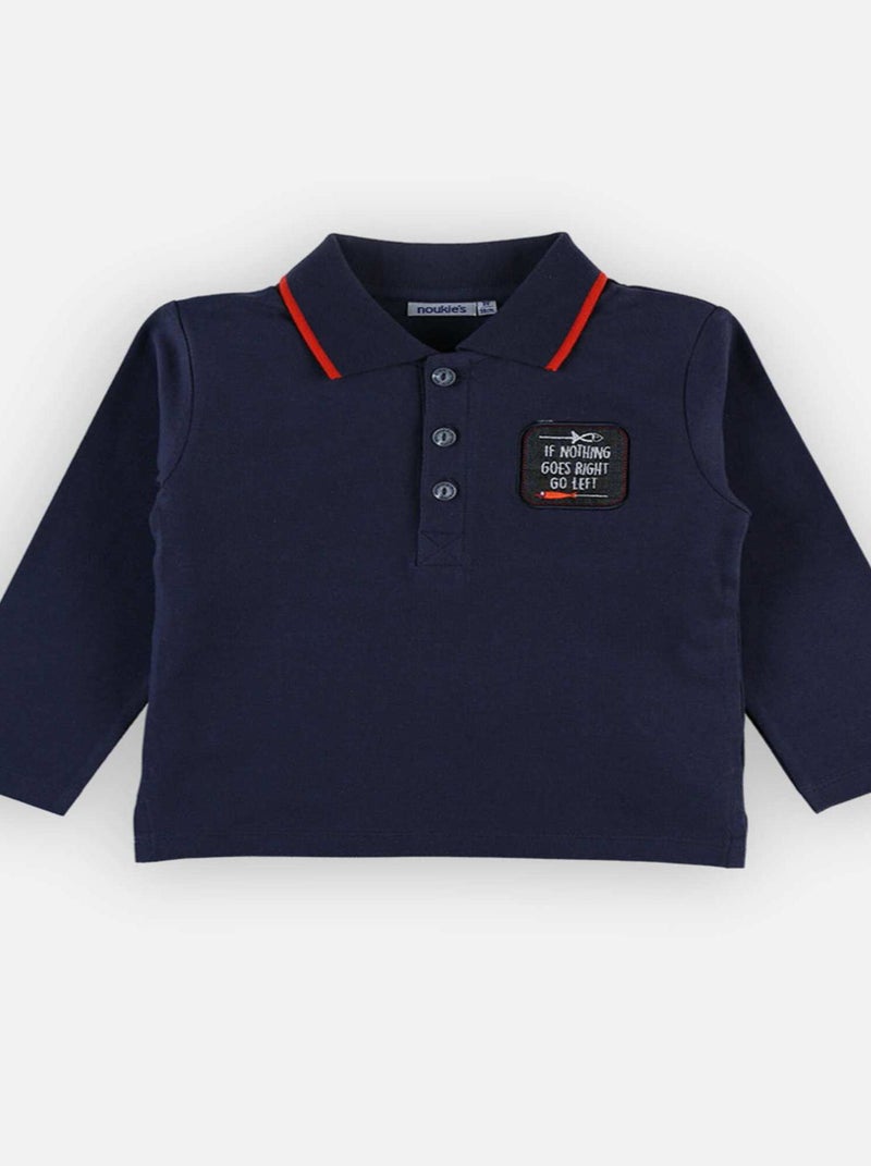 Polo à longues manches, Bleu - Kiabi