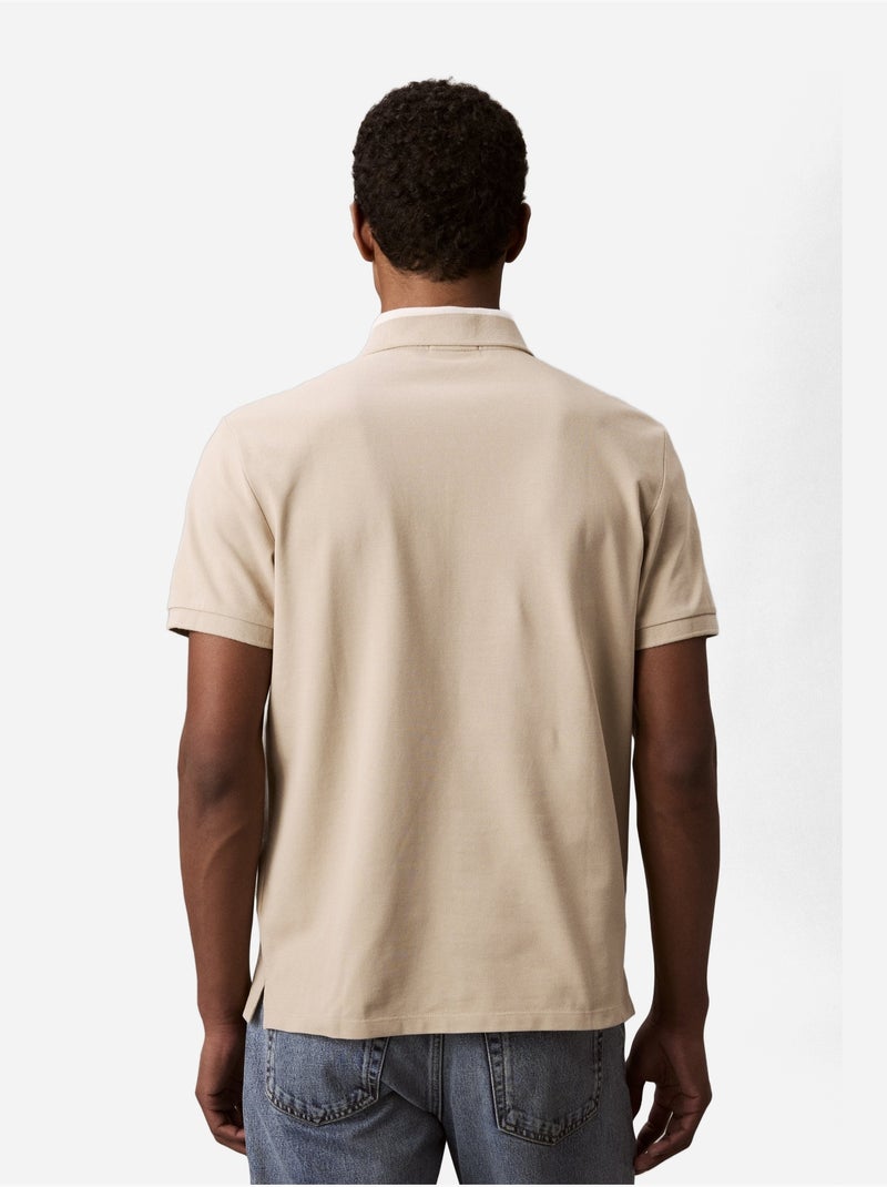 Polo à manches courtes - Calvin Klein Beige - Kiabi