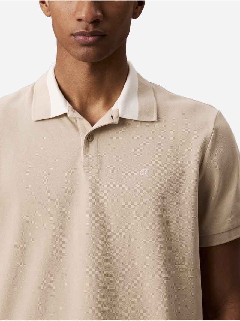 Polo à manches courtes - Calvin Klein Beige - Kiabi