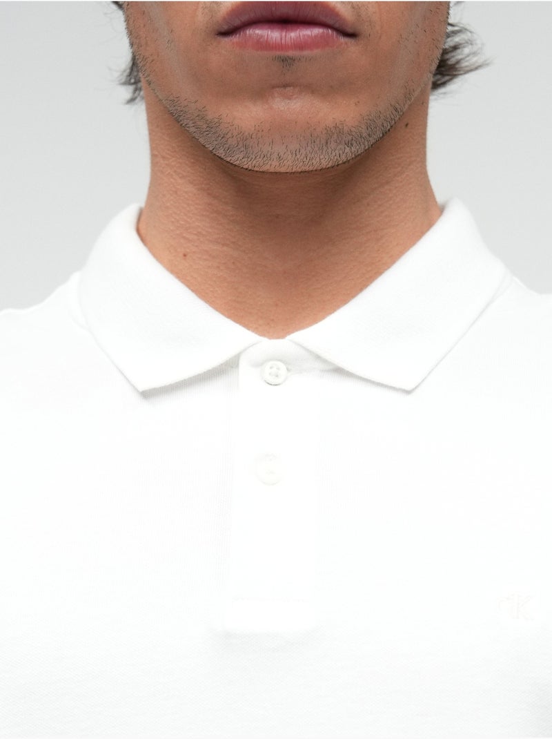 Polo à manches courtes - Calvin Klein Blanc - Kiabi
