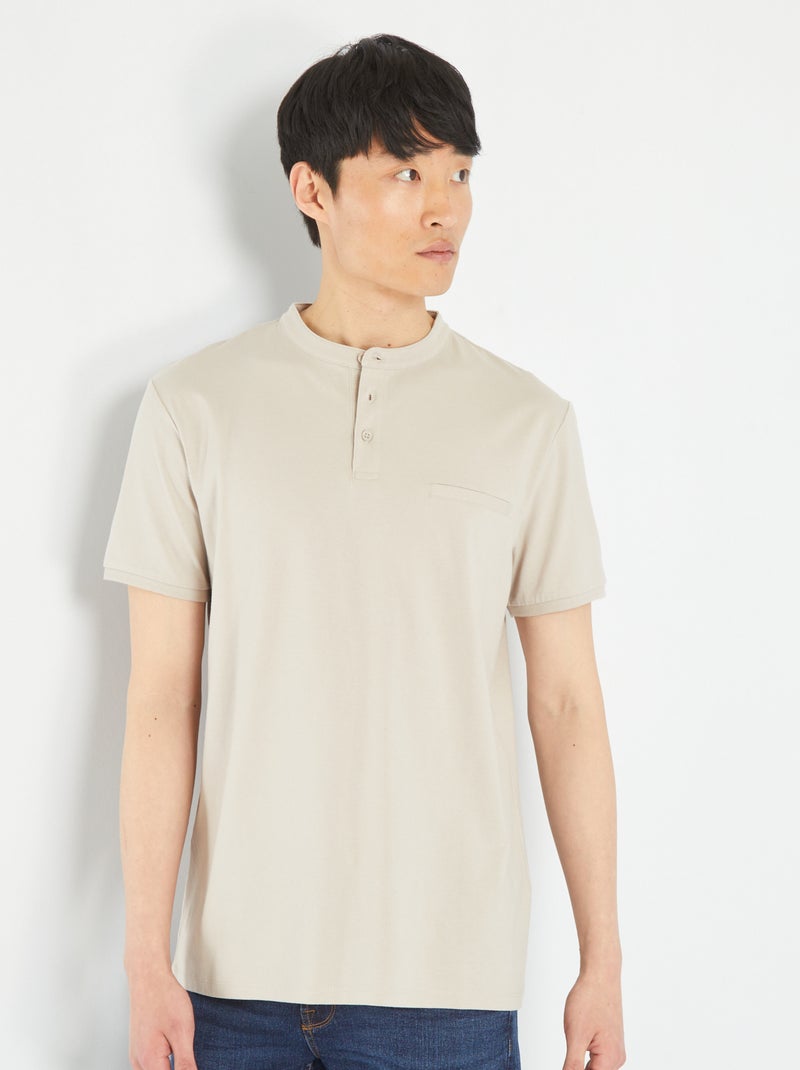 Polo à manches courtes beige - Kiabi