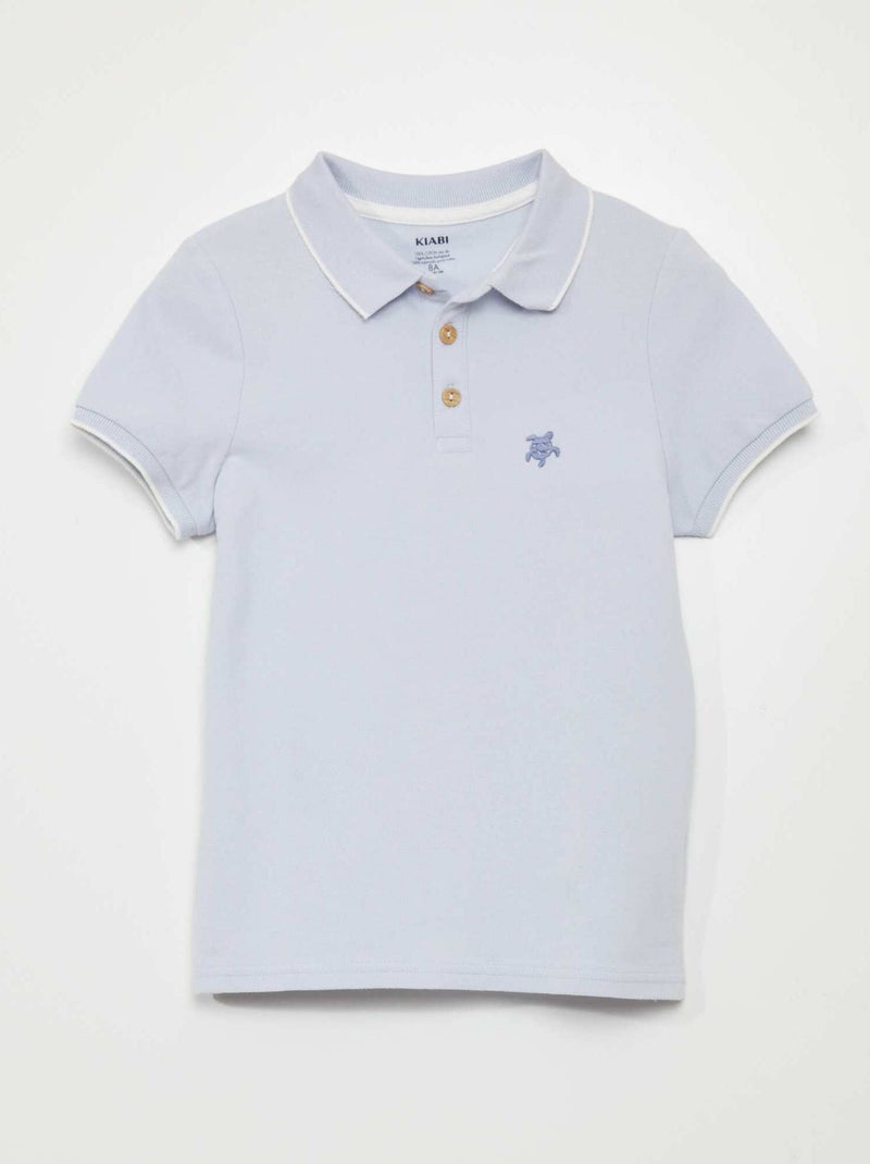 Polo à manches courtes Bleu - Kiabi