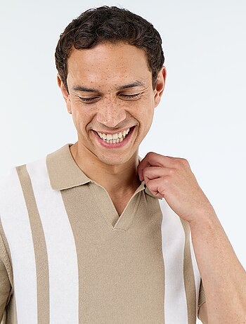 Polo à manches courtes col sans bouton