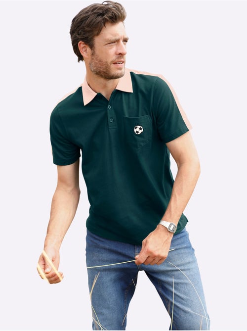 Polo à Manches Courtes Empiècements Contrastés Modernes - Taille Standard - Witt - Kiabi