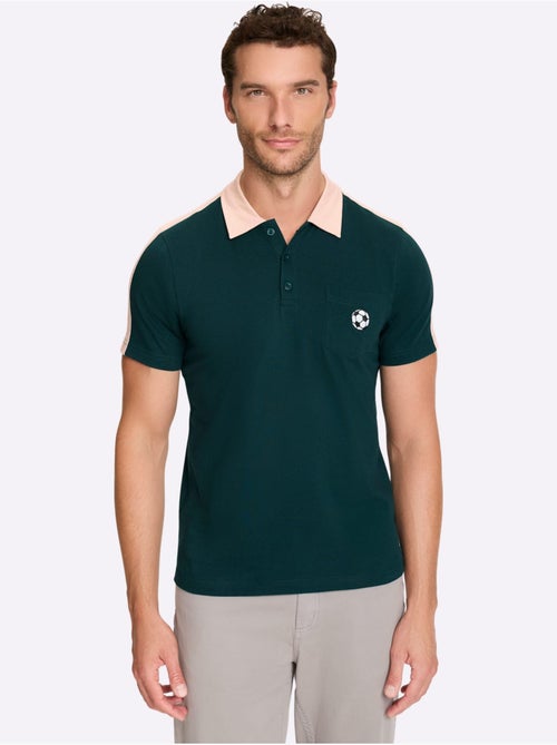 Polo à Manches Courtes Empiècements Contrastés Modernes - Taille Standard - Witt - Kiabi
