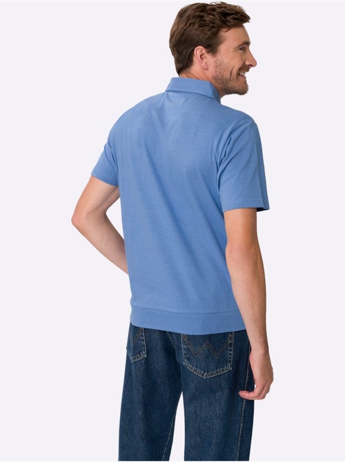 Polo à Manches Courtes Empiècements En Carreaux Tissés - Taille Standard - Moda Vilona - Kiabi Polo à Manches Courtes Empiècements En Carreaux Tissés - Taille Standard - Moda Vilona - Kiabi