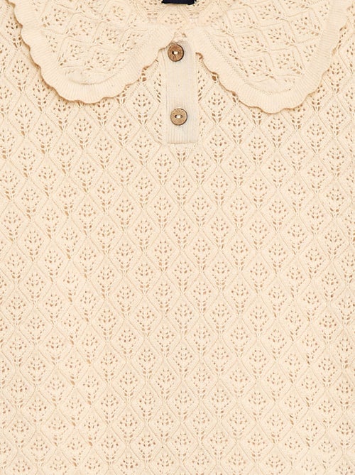 Polo à manches courtes en maille ajourée - Kiabi