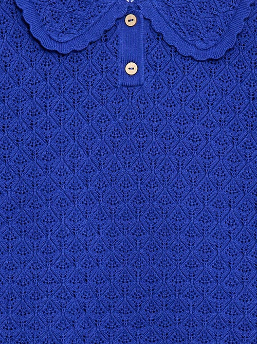 Polo à manches courtes en maille ajourée - Kiabi