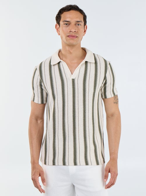 Polo à manches courtes en maille tricot - Kiabi