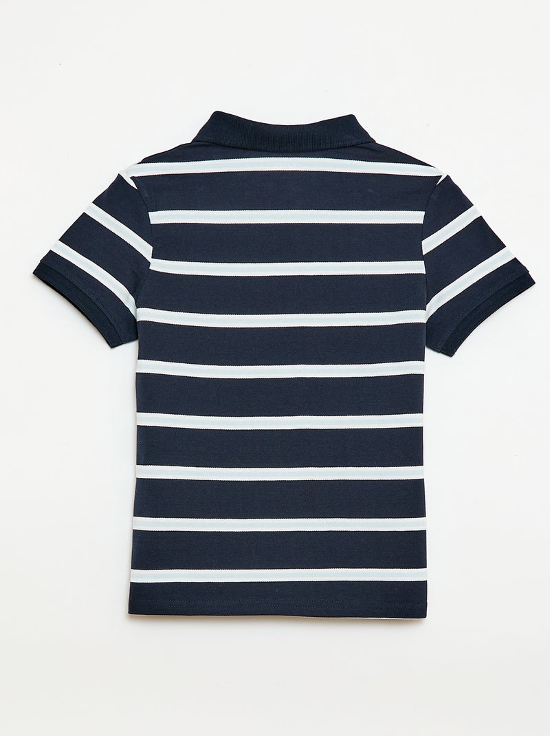 Polo à manches courtes en piqué de coton Bleu - Kiabi
