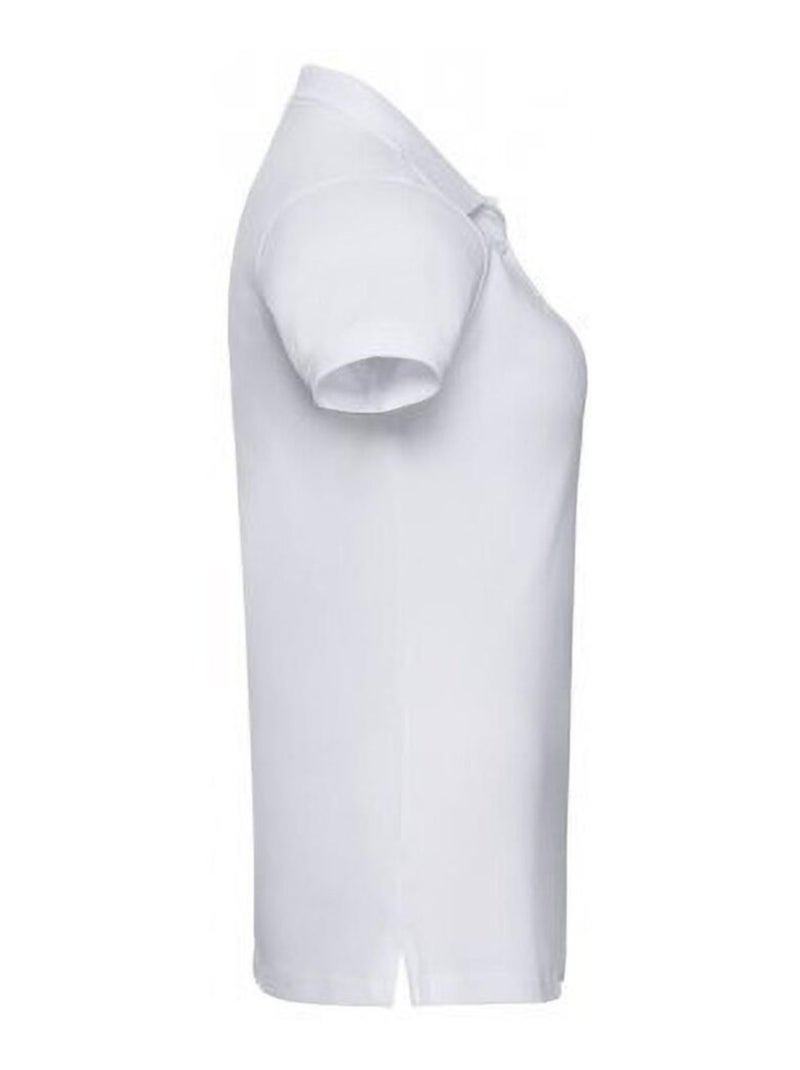 Polo à manches courtes en stretch pour femmes/femmes - russell Blanc - Kiabi