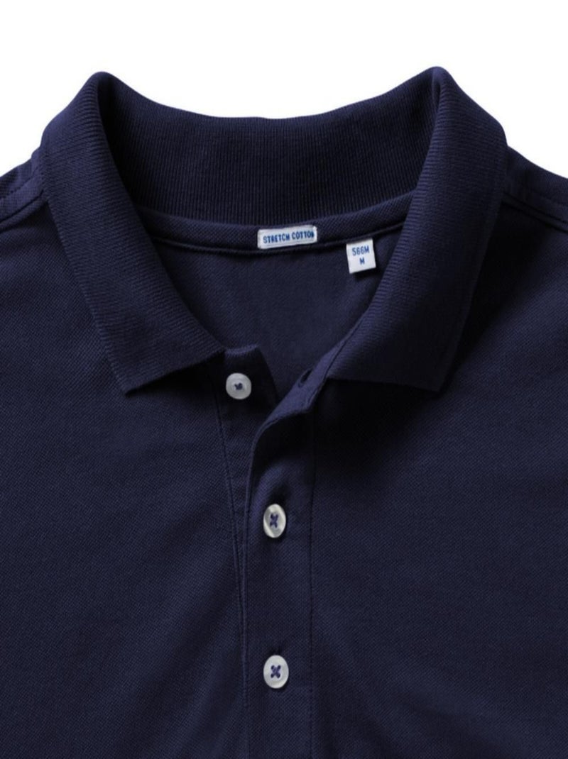 Polo à manches courtes en stretch pour hommes - russell Bleu marine - Kiabi