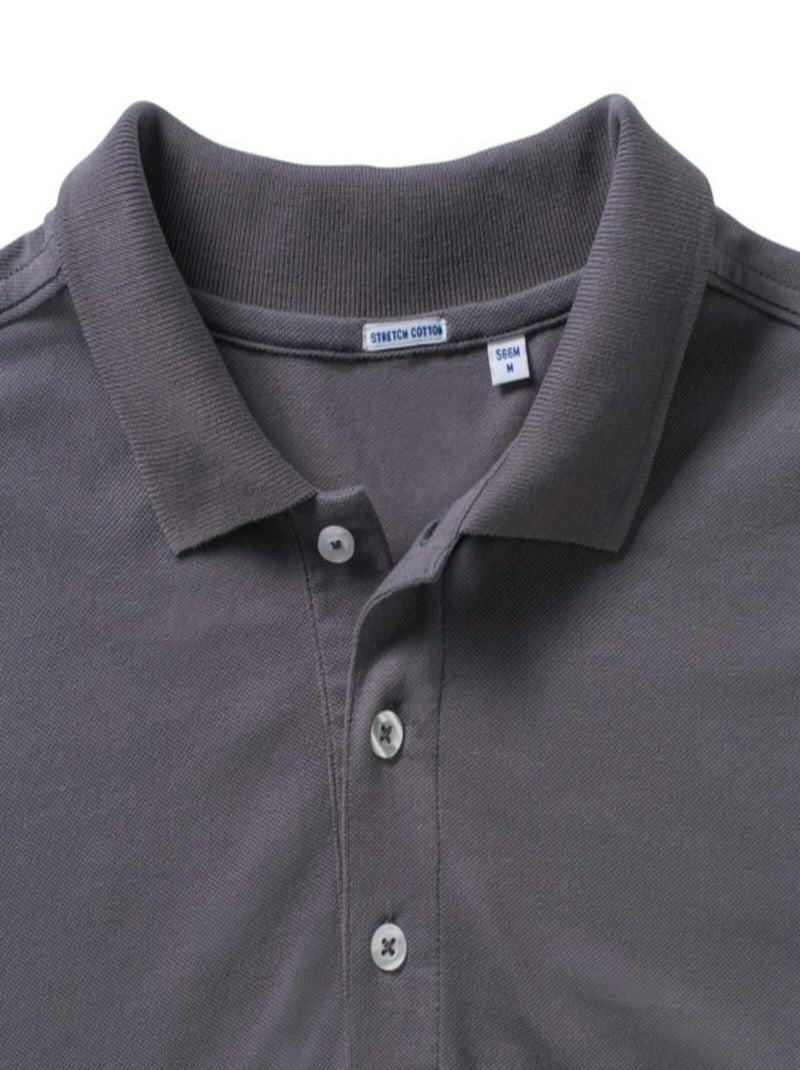 Polo à manches courtes en stretch pour hommes - russell Gris foncé - Kiabi