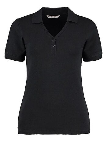 Polo à manches courtes et col en V Kustom Kit Sophia Comfortec® pour femme