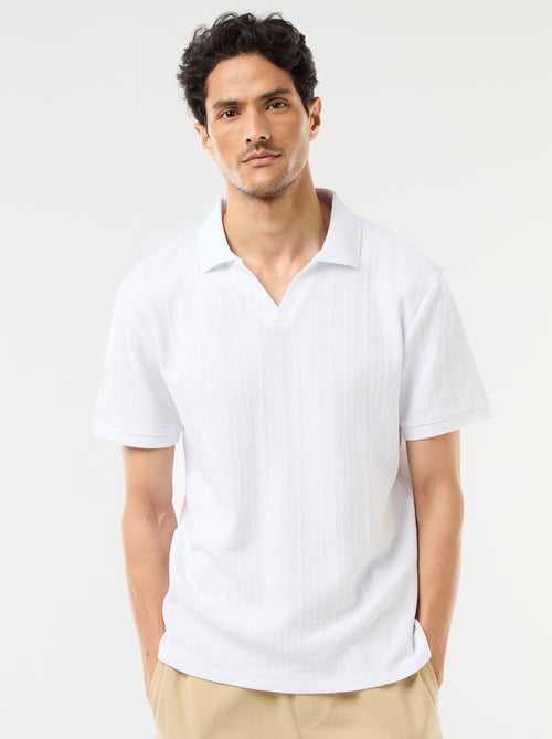 Polo à manches courtes et matière en nid d'abeilles - Kiabi