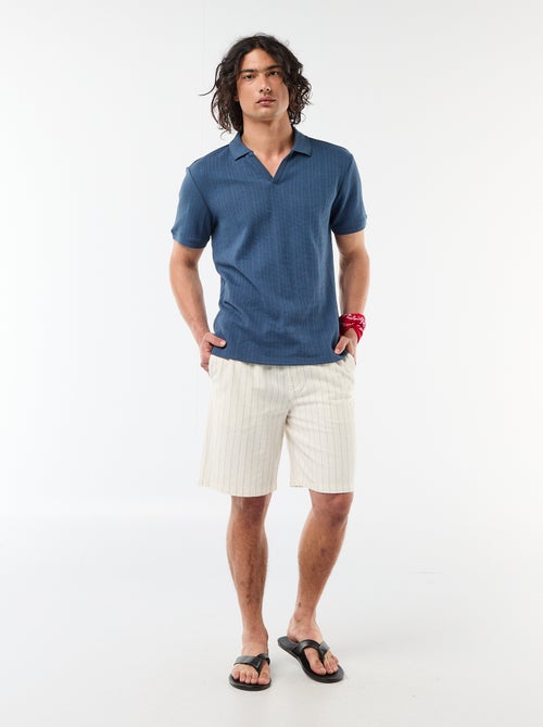 Polo à manches courtes et matière en nid d'abeilles - Kiabi